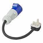 Cable d'extension 40 cm 3 x 2,5 mm² de la prise UK vers la prise CEE