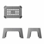 Marchepied en plastique gris 42,5 x 27,5 x 23 cm