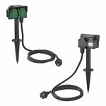 Piquet de jardin Schuko double 2M 3x1,5mm²