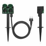 Piquet de jardin Schuko double 2M 3x1,5mm²