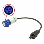 Rallonge 40 cm 3x1,5 mm² de la prise suisse vers la prise CEE
