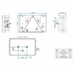Feu arriere 6 fonctions 218x140mm gauche sous blister
