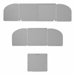 Pare-brise de cuisine en 3 parties en acier pliable + extensible 32/62 x 28,5 x 25 cm