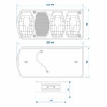 Feu arriere 6 fonctions 222x100mm gauche