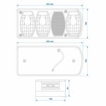 Feu arriere 6 fonctions 222x100mm droit