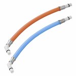 Raccord de tuyau flexible 25 cm rouge + bleu 45 illets en sachet plastique