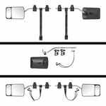 Retroviseur de caravane en verre plat 440 x 110 x 160 mm avec miroir d'angle mort