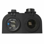 Kit de montage en saillie : prise DIN + port USB double type A 2x2100mA