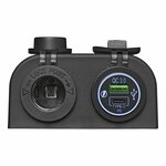 Kit de montage en saillie : prise 12V + chargeur rapide USB type A + C 2 voies 3A
