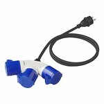 Rallonge 150 cm 3x1,5 mm² de prise Schuko vers 3xCEE