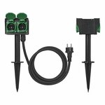 Piquet de jardin Schuko 4 voies 2M 3x2,5mm²