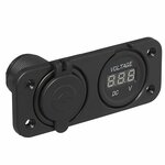 Kit d'encastrement : voltmetre 6-30V + port USB double type A 2x2100mA