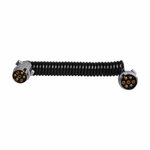 Cable spirale 3,5 m avec 2 fiches 7 broches en metal sous blister