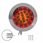 Feu arriere 3 fonctions 122mm 24LED chrome sous blister