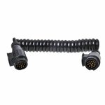 Cable spirale 3,5 m 8 conducteurs avec 2 fiches 13 broches PVC sous blister