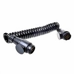 Cable spirale 3,5 m 8 conducteurs avec 2 fiches 13 broches PVC sous blister