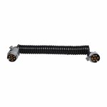Cable spirale 4,5 m avec 2 fiches 7 broches en metal sous blister