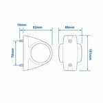 Feu de largeur 12/24V rouge/blanc 101x82mm LED