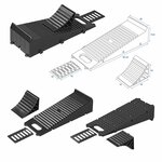 Rampe de chargement avec cale de roue noire - lot de 2 pieces