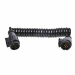 Cable spirale 3,5 m 13 conducteurs avec 2 fiches 13 broches PVC sous blister