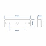 Feu arriere 12/24V 3 fonctions 135x38mm LED avec support noir