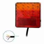 Feu arriere 12/24V 4 fonctions 100x100mm LED