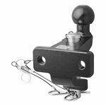 Boule d'attelage noire combinee double version D21/S350 homologuee type E