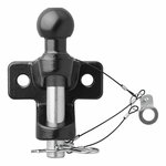 Boule d'attelage noire combinee double version D21/S350 homologuee type E