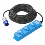 Prise CEE 3 voies 20M 3x 1,5 mm² (2xSchuko + 1x2-USB)