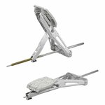 Support d'angle pour caravane 1000 kg 605 x 280 mm H : 470 mm avec pied stabilisateur et mecanisme pivotant etendu