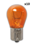 Ampoule voiture 12V 21W BAU15s orange  x10 piece