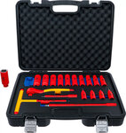 Jeu de douilles a embouts et de douilles conformes VDE transmission par carre femelle (3/8) 19 pieces