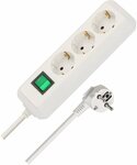 multiprise avec interrupteur 3 prises blanc 5 m H05VV-F 3G1,5