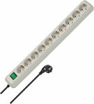 avec interrupteur 10 prises gris clair 3 m H05VV-F 3G1,5