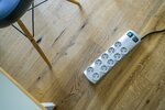 Multiprise 10 prises argent 2m H05VV-F 3G1,5 5x prises commutables