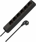 6 prises noir 1,5 m H05VV-F 3G1,5