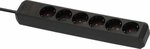 6 prises noir 1,5 m H05VV-F 3G1,5