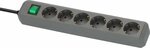 avec interrupteur 6 prises gris argente 1,5 m H05VV-F 3G1,5