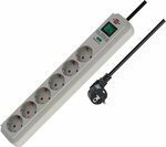 protection de surtension 13.500 A 6 prises gris clair 1,5 m H05VV-F 3G1,5