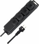 Socle multiprises IP44 4 prises noir 2m H07RN-F 3G1,5