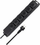 Socle multiprises IP44 6 prises noir 2m H07RN-F 3G1,5
