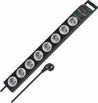 protection de surtension 13.500 A 8 prises noir 2,5 m H05VV-F 3G1,5