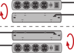 Prolongateur multiprise Switch avec parasurtenseur 19.500A 7 prises noir 2m H05VV-F 3G1,5 2 permanente, 5 commutables