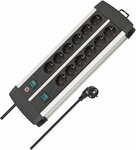 Technique 12 prises Duo noir 3m H05VV-F 3G1,5 prises commutables par six