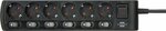 Bande de prises commutables individuellement 6 fois 2m H05VV-F 3G1,5 noir
