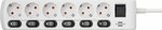 Bande de prises commutables individuellement 6 fois 2m H05VV-F 3G1,5 blanc