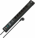60.000A Multiprise de protection contre les surtensions avec fonction de charge USB 6 prises noir 3m H05VV-F3G1,5