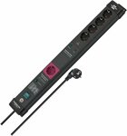 60.000A Multiprise automatiquea protection contre les surtensions 5x 1 prise Main 4 prises Follow noir 3m H05VV-F 3G1,5