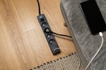 Multiprise avec 2 prises de charge USB C 4 prises noir 1,5m H05VV-F3G1,5