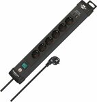 Multiprise 6 prises avec USB C PD 30W et USB A 18W noir 3m H05VV-F 3G1,5